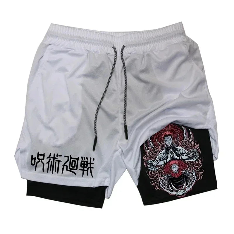 Men's Quick-Dry Anime Gym Compression Shorts | Performance