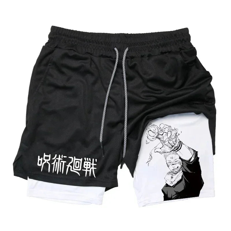 Men's Quick-Dry Anime Gym Compression Shorts | Performance