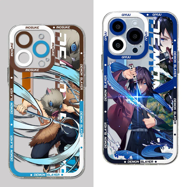 Demon Slayer Phone Case – Soft Transparent Cover for iPhone 📱🔥