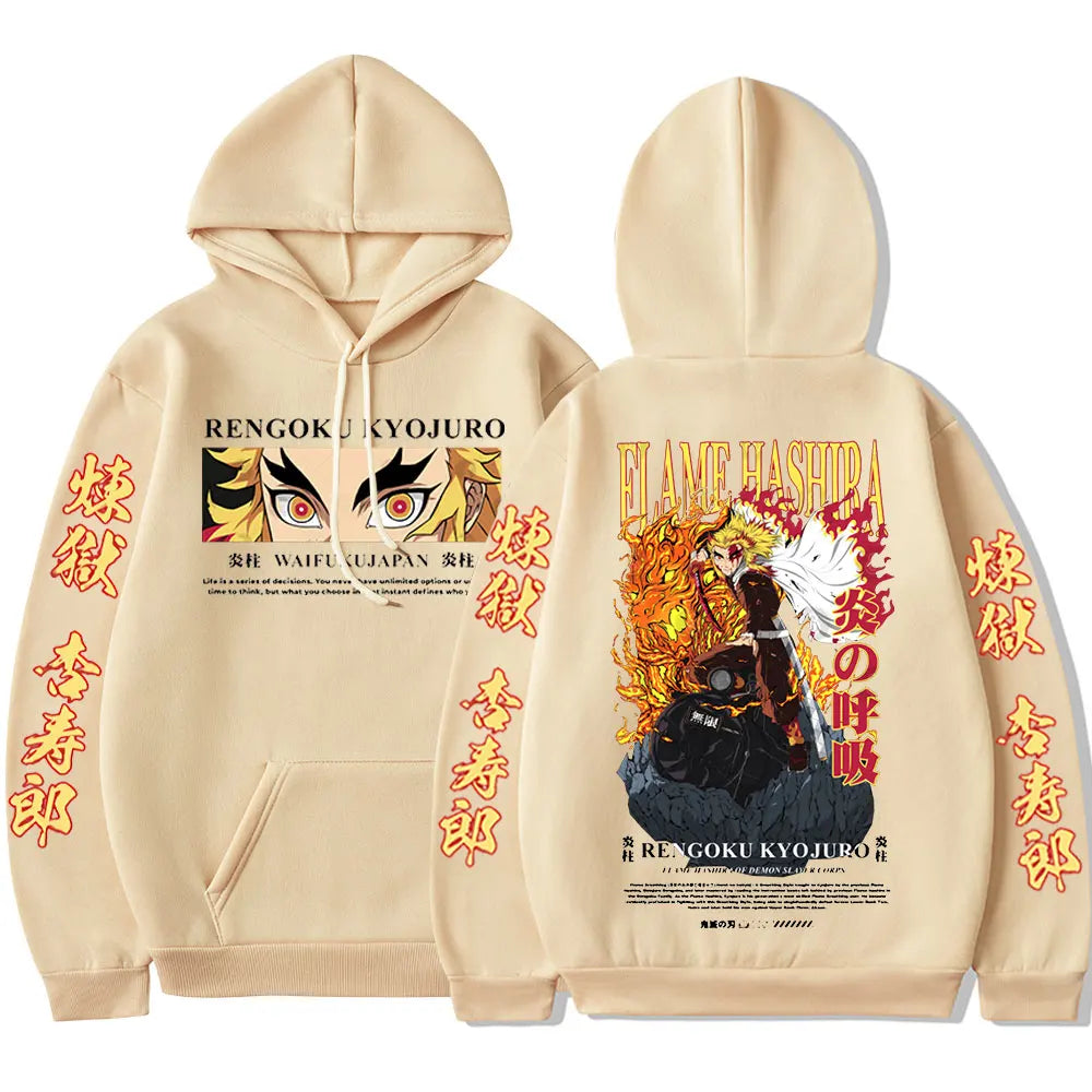 Demon Slayer Rengoku Unisex Streetwear Hoodie | Harajuku