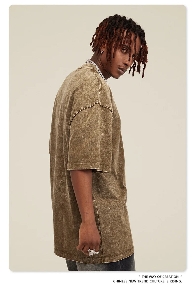 Men Washed Anime Attack On Titan T-Shirt Hip Hop Streetwear Graphic Print Oversize Tshirt Short Sleeve Cotton Loose Vintage Tops