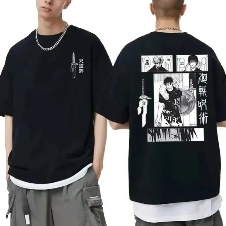 🔥 Japanese Anime Jujutsu Kaisen Fushiguro Toji Graphic T-Shirt | RYŪZAN Oversized Cotton Top 👕