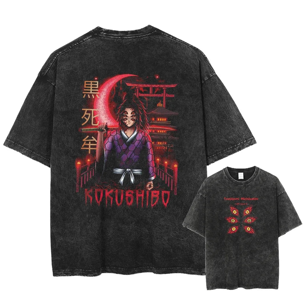 Demon Slayer Uzui Tengen Vintage T-Shirt | Oversized Cotton Tee