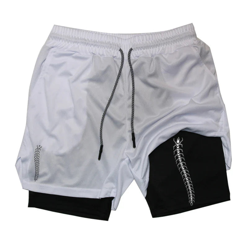 Anime 2-in-1 Running Shorts | Compression Shorts Phone Pocket