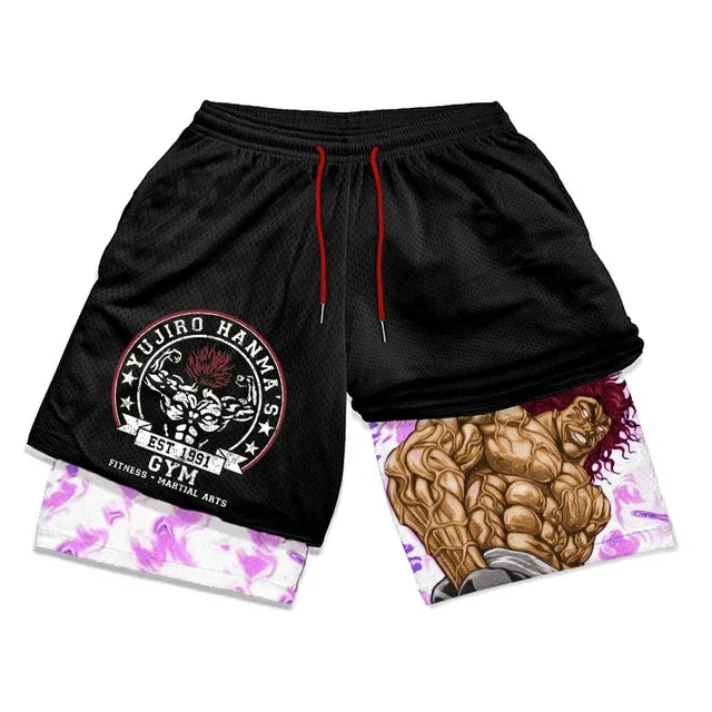 Baki Hanma Athletic 2-in-1 Gym Shorts | Anime Compression