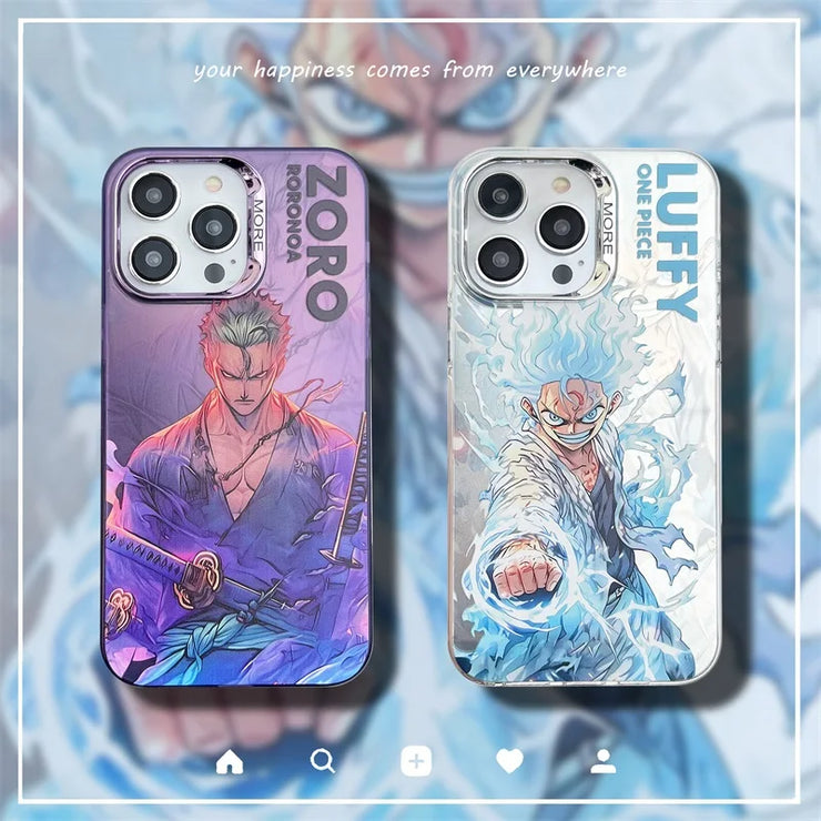 ✨ RYŪZAN One Piece Luxury Clear Phone Case | Luffy &amp; Zoro for iPhone 15-11 📱💎