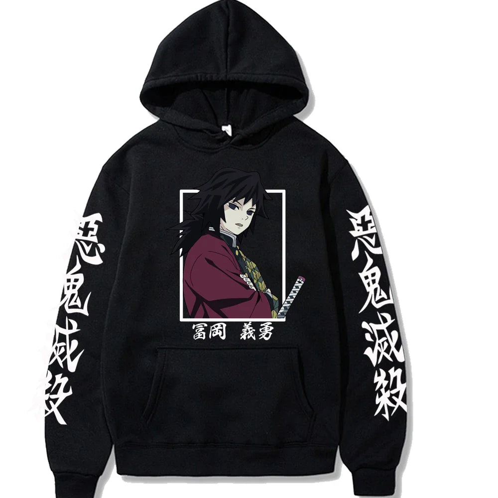 Demon Slayer Tomioka Giyuu Graphic Hoodie | Harajuku Streetwear
