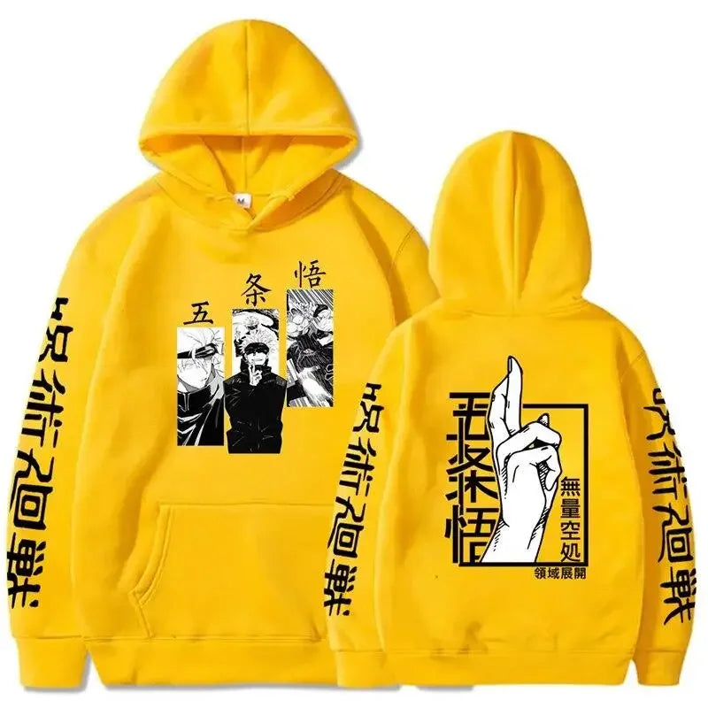 Jujutsu Kaisen Gojo Fleece Hoodie | Harajuku Winter Pullover