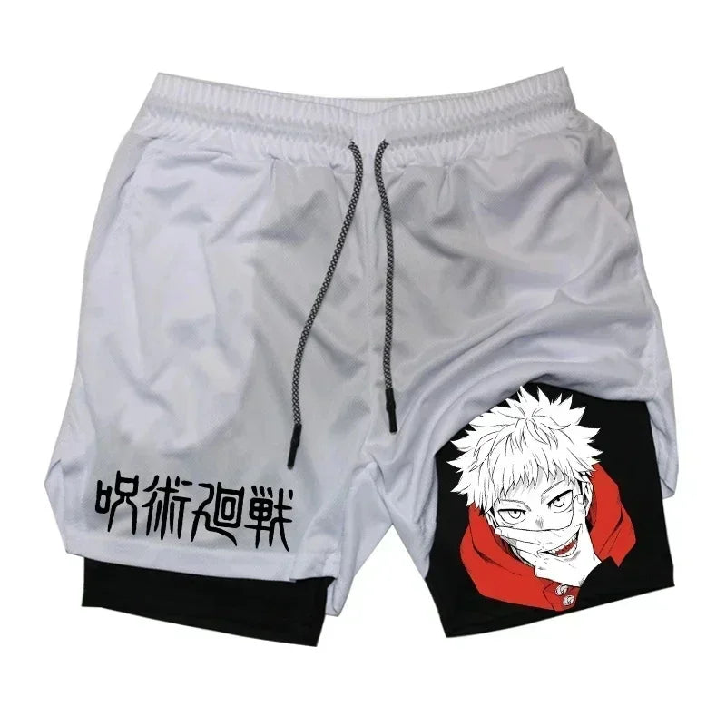 Men's Quick-Dry Anime Gym Compression Shorts | Performance