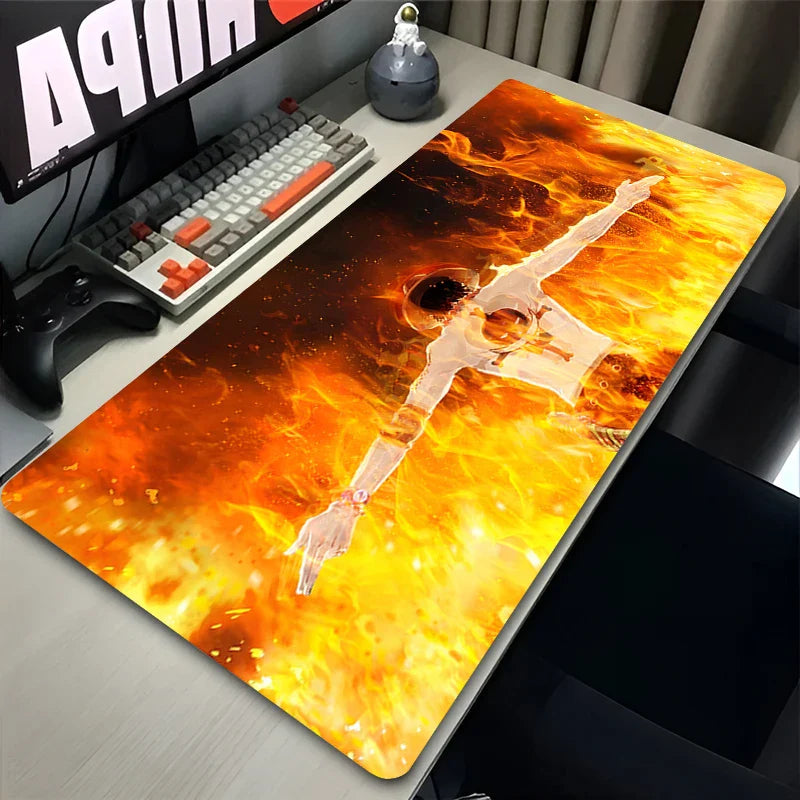 One Piece Ace Flame XXL Mouse Pad | Anime Gaming Desk Mat