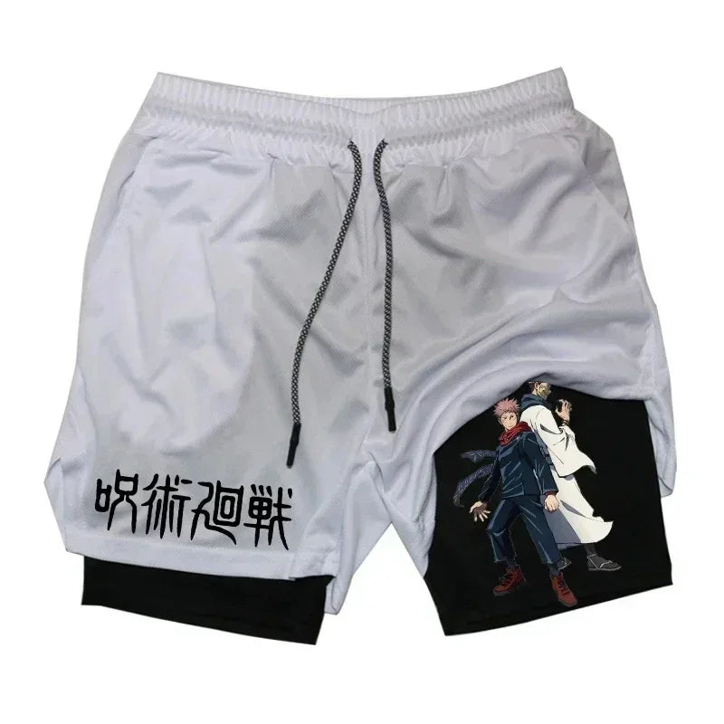 Men's Quick-Dry Anime Gym Compression Shorts | Performance