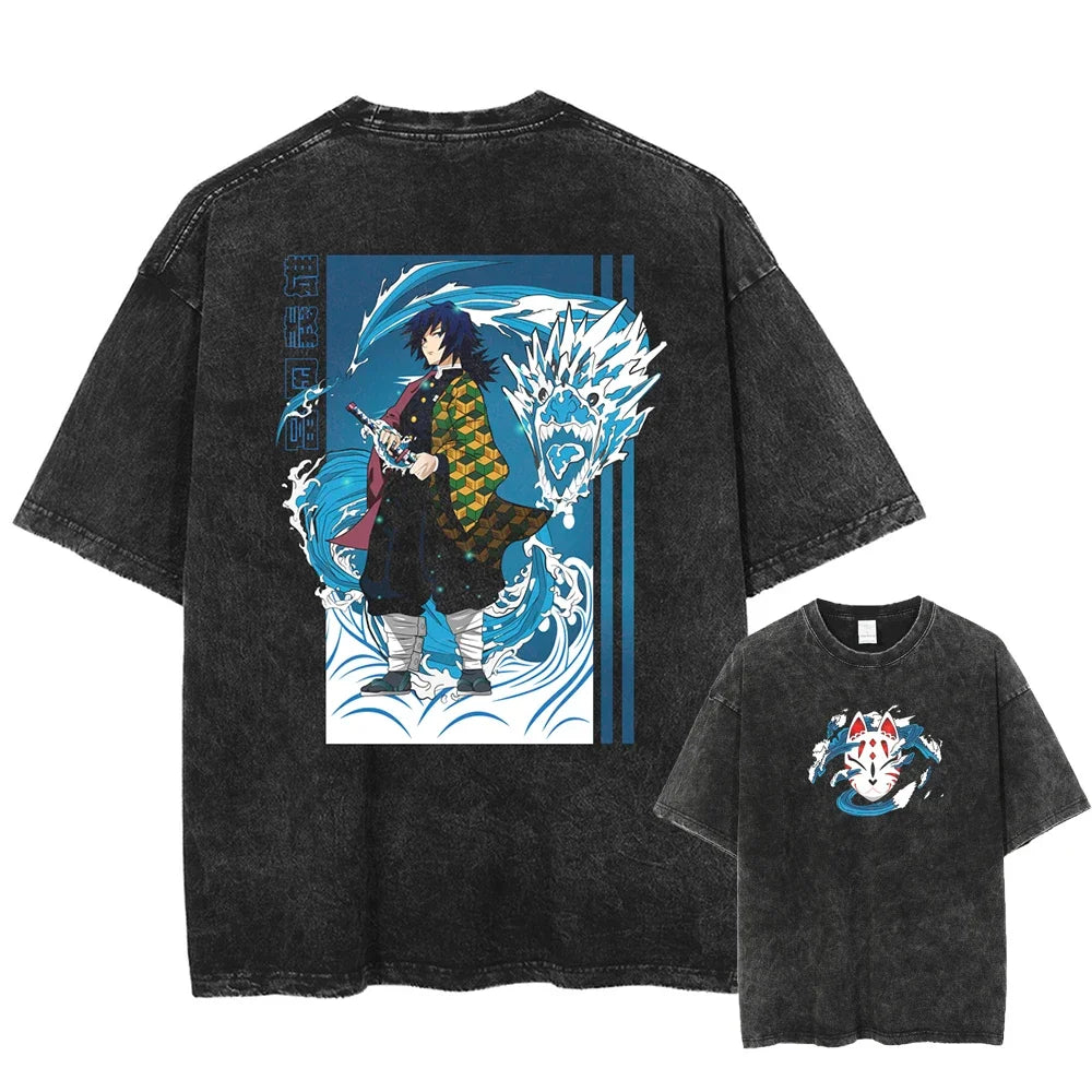 Demon Slayer Uzui Tengen Vintage T-Shirt | Oversized Cotton Tee