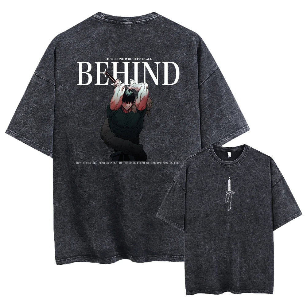 Japanese Anime Retro Washed Acid Oversized T-Shirt | Streetwear