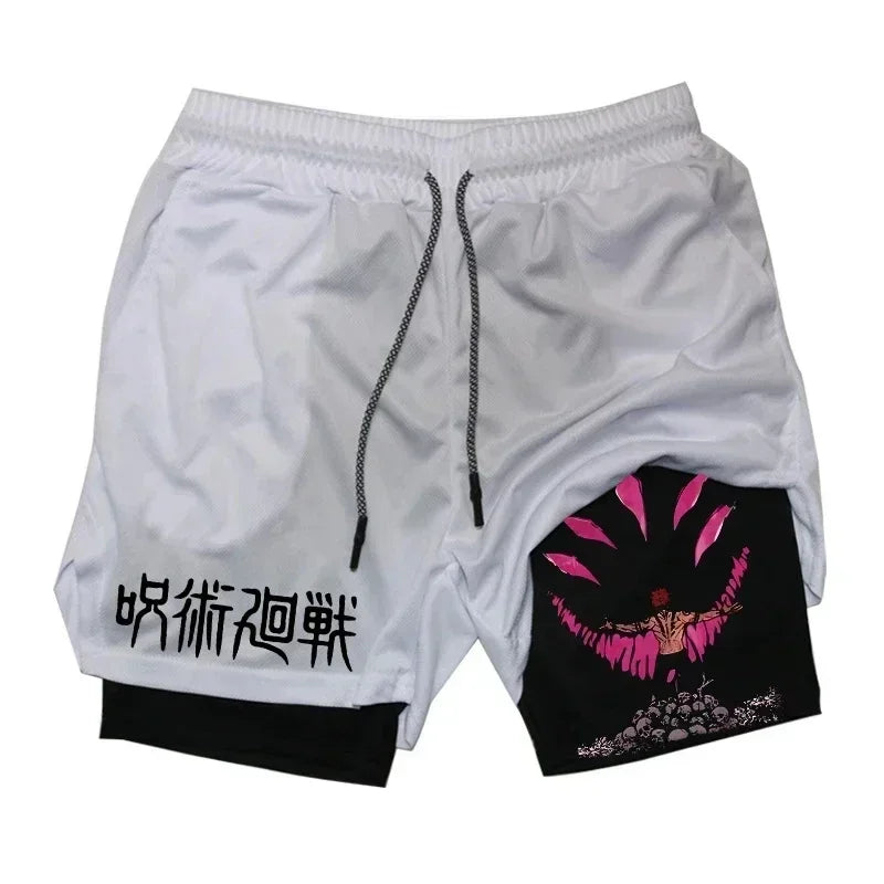 Men's Anime Compression Shorts | Quick-Dry Gym Performance