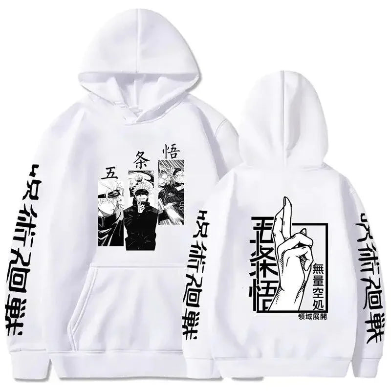 Jujutsu Kaisen Gojo Fleece Hoodie | Harajuku Winter Pullover