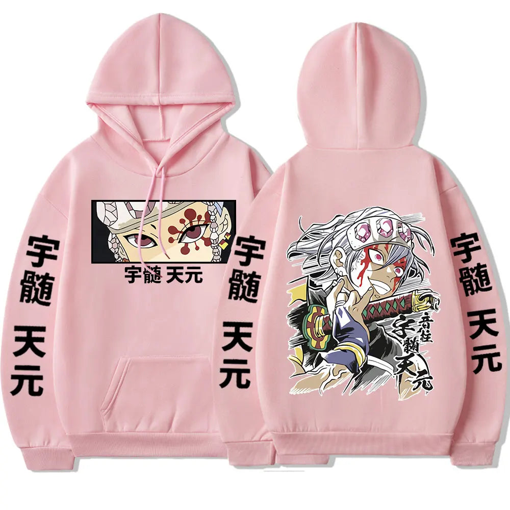 Demon Slayer Tengen Uzui Eyes Hoodie | Harajuku Oversized Streetwear