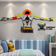 One Piece Portgas D. Ace DIY Acrylic Wall Sticker - Kids Room Decor