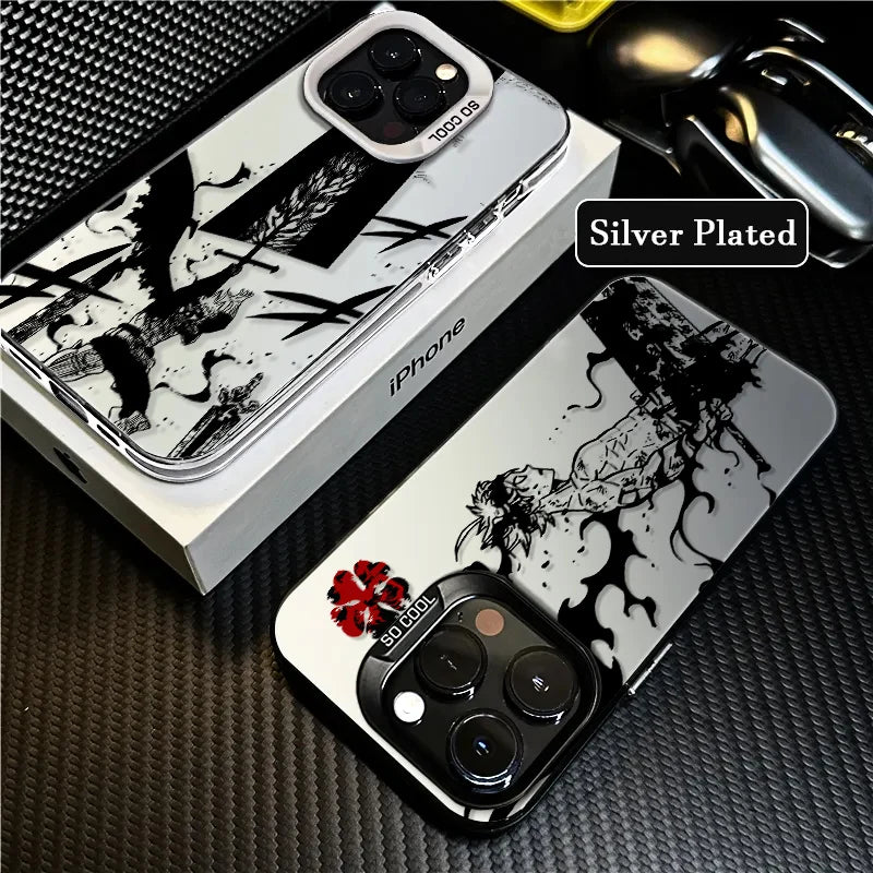 Black Clover Anime iPhone Soft Case | Silver Plated Cover