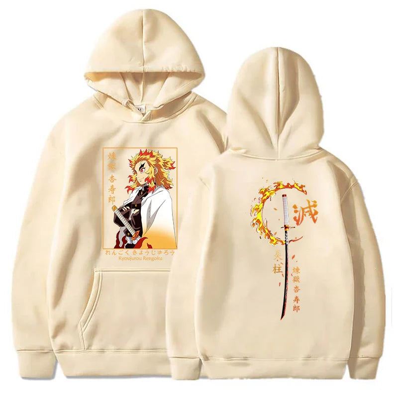 Demon Slayer Rengoku Unisex Hoodie | Harajuku Anime Pullover