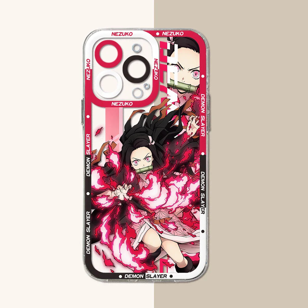 Demon Slayer Soft Transparent iPhone Case | Anime Cover