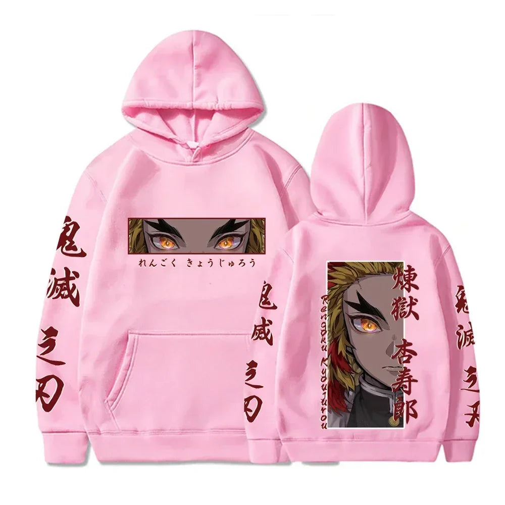 Demon Slayer Rengoku Eyes Hoodie | Plus Size Anime Sweatshirt