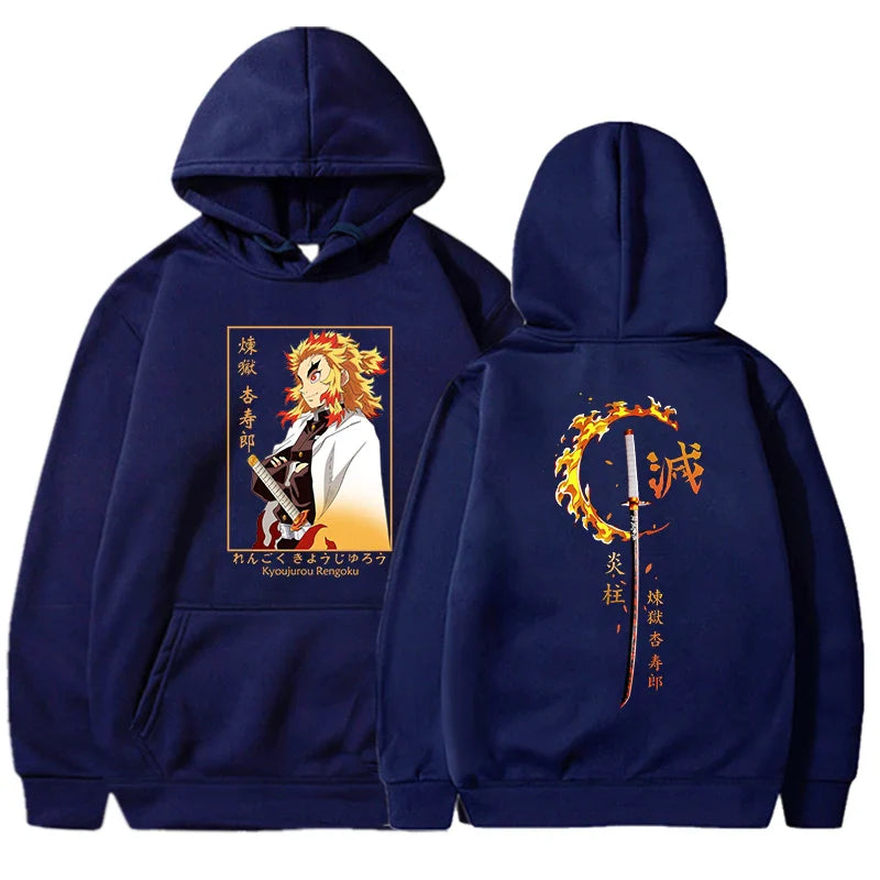 Demon Slayer Rengoku Unisex Hoodie | Harajuku Anime Pullover
