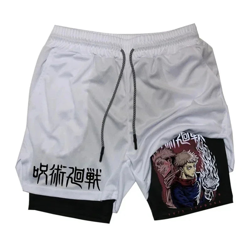 Men's Quick-Dry Anime Gym Compression Shorts | Performance
