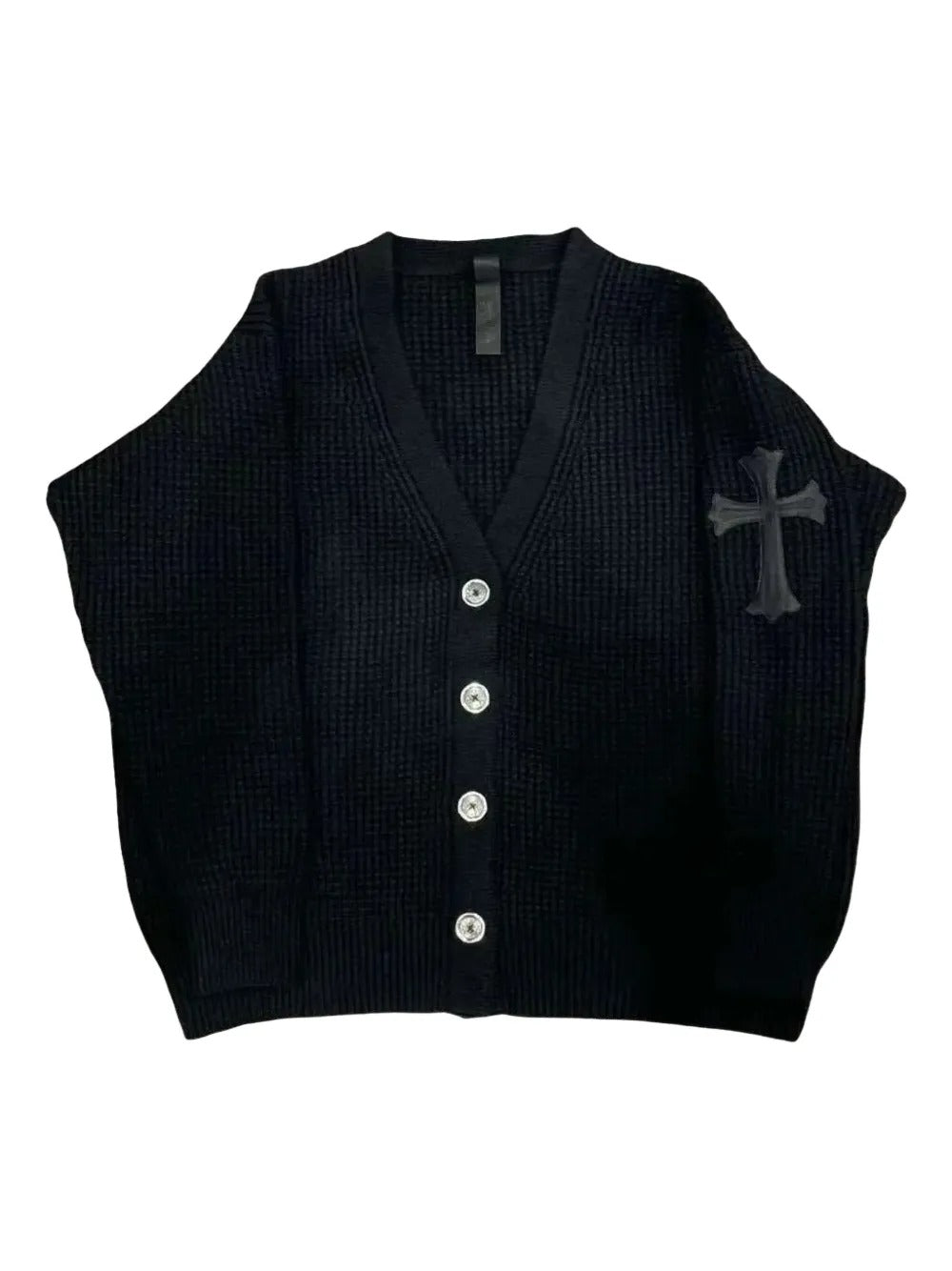 Cross Patch Waffle Knit Cardigan – Ryuzan anime merch UK